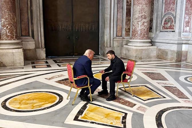 Trump and Zelenskyy pictured discussing at Pope Francis’ funeral
